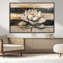 Abstract Lotus Flower Wall Art Canvas Print, Meditation Yoga