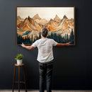 Rustic Wood Mountain Wall Art Print | Triptych Giclee Print