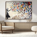 Banksy Graffiti Wall Art Canvas Print: Girl Releasing