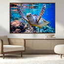 Underwater Sea Turtle Wall Art Canvas Print – Vibrant Ocean