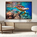 Sea Turtle Wall Art Canvas Print – Vibrant Ocean Coral Reef by MyGreatCanvas | Canvas Wall Art Prints | Photo Prints & Wall Decor