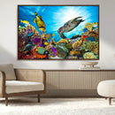 Colorful Coral Reef and Sea Life Turtle Canvas Print, by MyGreatCanvas | Canvas Wall Art Prints | Photo Prints & Wall Decor
