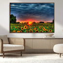 Golden Sunflower Field at Sunset – Breathtaking Sky and