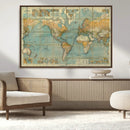 Push Pin World Map Canvas Print – Travel Tracker Wall Art