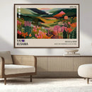 Yayoi Kusama Abstract Print, Vibrant Floral Mountain Art