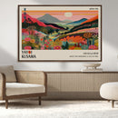 Yayoi Kusama Landscape Canvas Print, Vibrant Floral Mountain