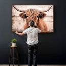 Vintage Scottish Highland Cow Cattle Art Print Farmhouse