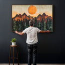 Sunset Mountain Landscape Canvas Wall Art Print - Nature