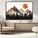 Modern Abstract Mountain Canvas Wall Art Print, Abstract