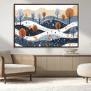 Abstract Winter Landscape Canvas Wall Art Print -  Large