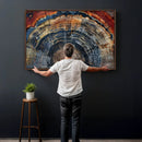 Abstract Tree Ring Wall Art Canvas Print – Colorful Framed