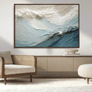 Waves Abstract Wall Art Print, Modern Framed Abstract Canvas
