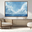 Abstract Ocean Print Artwork- Serene Blue Ocean Canvas Wall