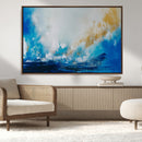 Blue Abstract Print - Dynamic Ocean-Inspired Canvas Wall Art