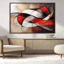 Abstract Wall Art - Modern Red and White Canvas Wall Art