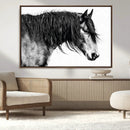 Majestic Horse Wall Art – Framed Black White Portrait Canvas by MyGreatCanvas | Canvas Wall Art Prints | Photo Prints & Wall Decor