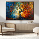 Yggdrasil Tree of Life Mosaic Stained Glass Wall Art Canvas,