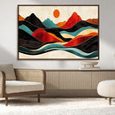 Western Wall Decor - Large Triptych Mountain Canvas - Boho