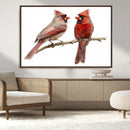 Cardinal Canvas Wall Art - Male and Female Cardinal Print -