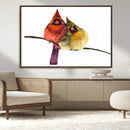 Cardinal Bird Canvas Wall Art - Male and Female Cardinal