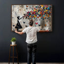 Butterfly Girl Wall Art – Vibrant Street Style Canvas Print,