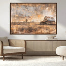 Rustic Farmhouse Wall Art Canvas Print | Barn and Field