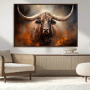 Highland Bull Canvas Abstract Canvas Wall Art Print –