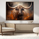 Highland Bull Canvas Abstract Canvas Wall Art Print –