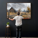 Rustic Autumn Farmhouse Wall Art Canvas Print – Serene
