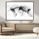 Flight Routes Air Traffic Map Canvas Wall Art - Framed -