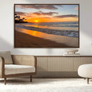 Sunset Wall Art Print - Stunning Beach Sunset Canvas Artwork