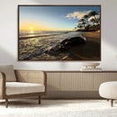 Tropical Beach Wall Art - Stunning Ocean Sunset Canvas Print