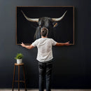 Majestic Longhorn Bull Wall Art Canvas Print – Dark by MyGreatCanvas | Canvas Wall Art Prints | Photo Prints & Wall Decor