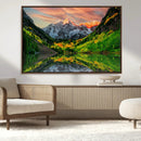 Maroon Bells Lake Wall Art Canvas Print – Framed Majestic