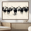 Texas Longhorn Wall Art – Framed Black White Cattle Canvas by MyGreatCanvas | Canvas Wall Art Prints | Photo Prints & Wall Decor