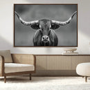 Texas Longhorn Wall Art Canvas Print – Framed Western Bull