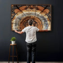 Tree Rings Wall Art Canvas Print – Rustic Wood Texture
