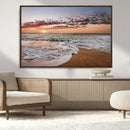 Ocean Sunset Wall Art Canvas Print – Framed Sandy Shore