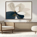 Minimal Flower Wall Art Canvas Print – Framed Beige Bloom