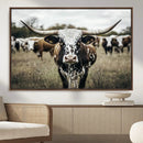Texas Longhorn Wall Art – Framed Speckled Cow Canvas by MyGreatCanvas | Canvas Wall Art Prints | Photo Prints & Wall Decor