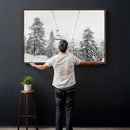 Snowy Ski Lift Wall Art – Framed Winter Forest Canvas by MyGreatCanvas | Canvas Wall Art Prints | Photo Prints & Wall Decor
