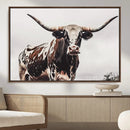 Texas Longhorn Wall Art Canvas Print – Framed Spotted Bull by MyGreatCanvas | Canvas Wall Art Prints | Photo Prints & Wall Decor