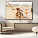 Texas Longhorn Wall Art Canvas Print – Framed Speckled Cow by MyGreatCanvas | Canvas Wall Art Prints | Photo Prints & Wall Decor