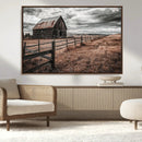 Rustic Barn Wall Art Canvas Print – Framed Moody Field Scene by MyGreatCanvas | Canvas Wall Art Prints | Photo Prints & Wall Decor