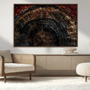 Dark Wood Ring Wall Art Canvas Print – Framed Abstract Tree