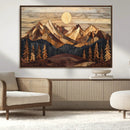 Wood Mountain Landscape Wall Art Canvas Print – Framed