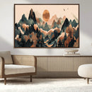Wood Mountain Landscape Wall Art Canvas Print – Framed