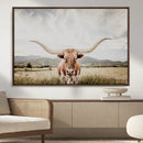 Texas Longhorn Wall Art Canvas Print – Framed Western Cow