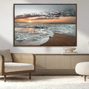 Ocean Sunset Wall Art Canvas Print – Framed Beach Waves