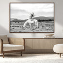 White Horse Wall Art Canvas Print – Framed Woman Rider